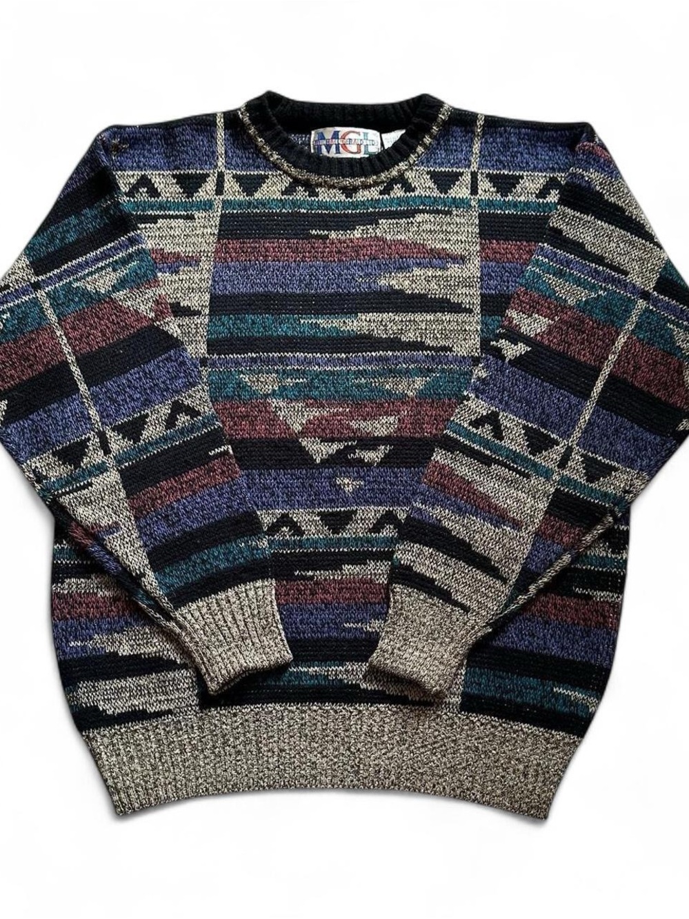 Vintage 1990s western Patterned Crewneck Sweater - Multicolor L